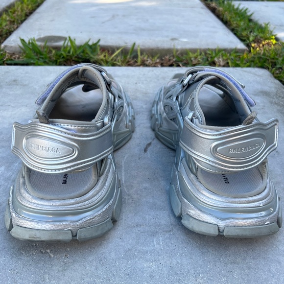 Silver Women’s  Balenciaga Track Sandals {Preloved} - Picture 4 of 5